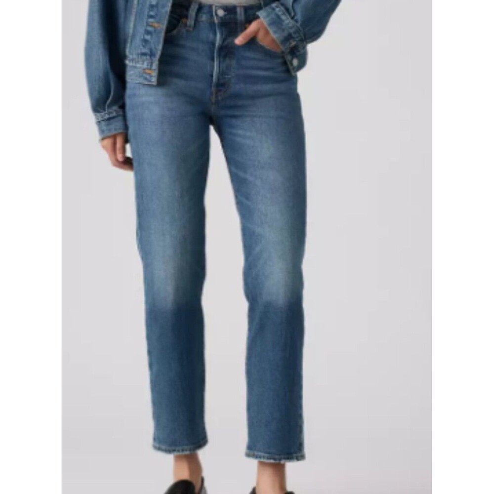 Levi's Wedgie Straight Ankle 26 Dark Wash Blue Jean Denim Pants 26x28